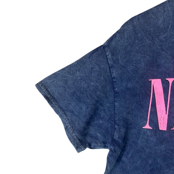 Nirvana "In Utero" Distressed Look Graphic T-Shirt Woman L Blue With Pink Print - Picture 2 of 11